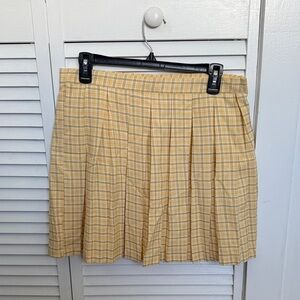 Chic Yellow Plaid Mini Skirt